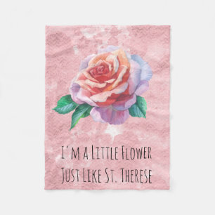 Lite blommarosa rosSt. Therese Fleecefilt
