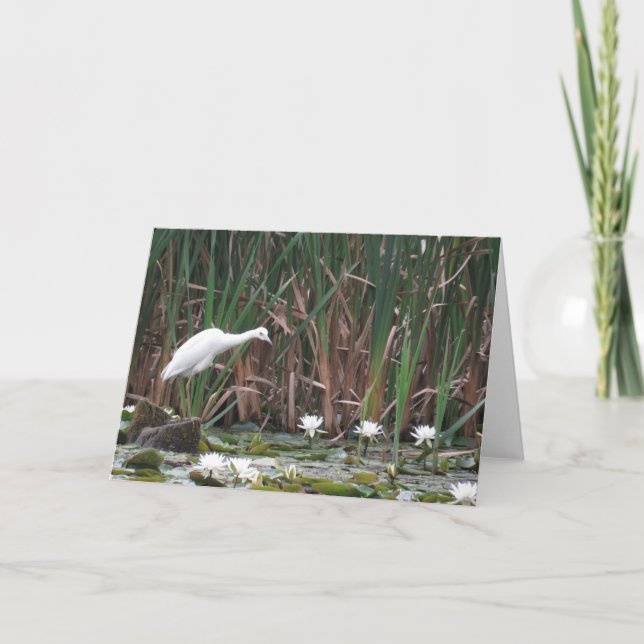 Lite Blue Heron Fishing Kort (Framsida)