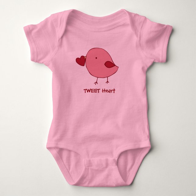 Lite bodysuit för valentinchickbebis tee (Framsida)