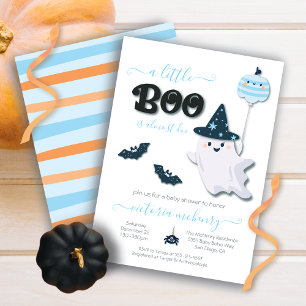 Lite Boo Halloween Boy Shower Inbjudningar