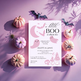 Lite boo pastel rosa Halloween babydusch Inbjudningar