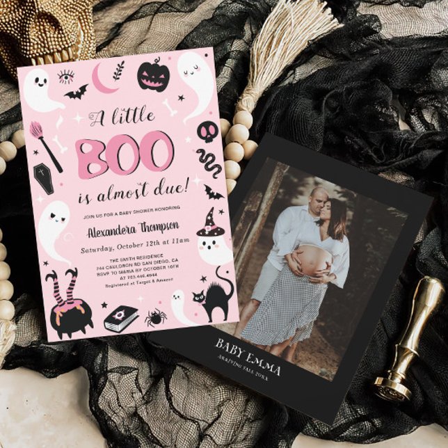 Lite Boo Rosa Halloween Baby Shower Inbjudningar (Skapare uppladdad)
