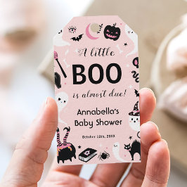 Lite Boo Rosa Halloween Baby Shower Presentetikett