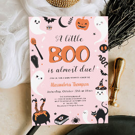 Lite Boo Rosa Halloween Flicka Shower Inbjudningar