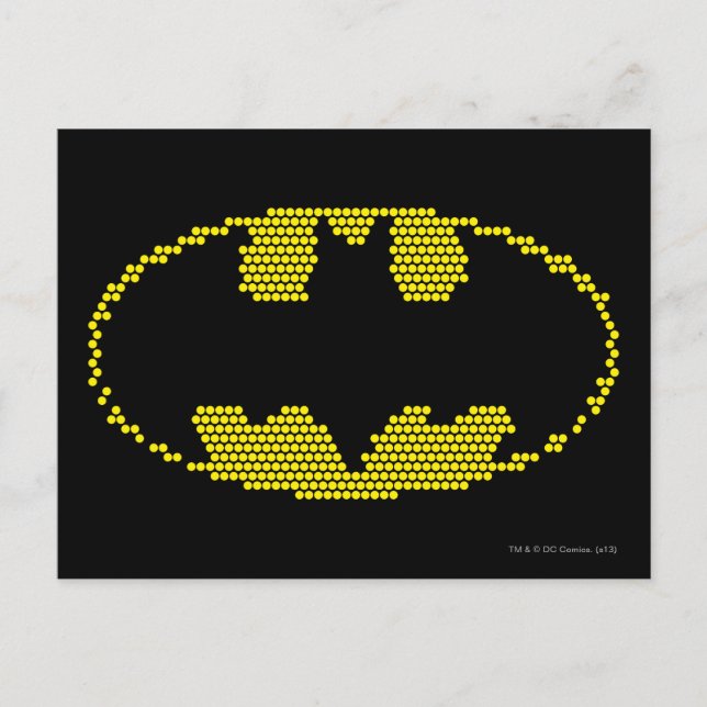 Lite-Brite Fladdermus Emblem Vykort (Framsida)