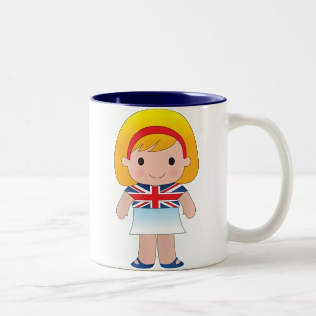 Lite brittisk flicka Två-Tonad mugg (Höger)