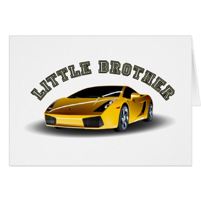 Lite broder (bilen) hälsningskort (Framsidan Horizontal)