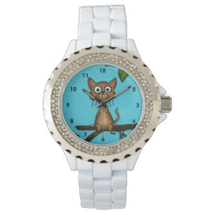 Lite brun katt armbandsur