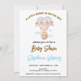 Lite bunny är på väg att duscha barn. inbjudningar