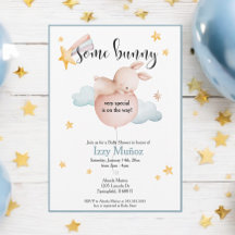 Lite Bunny Balloon & Shooting Star Baby Shower