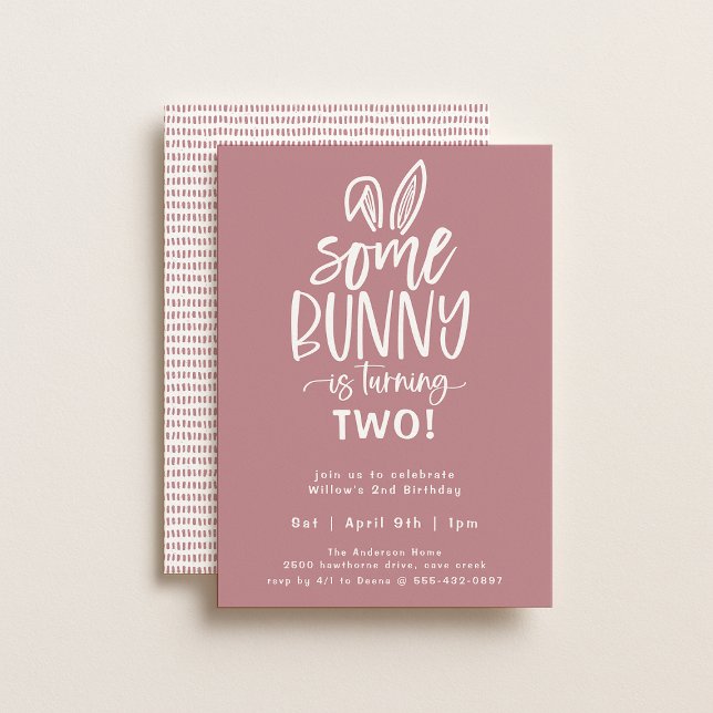 Lite Bunny Födelsedagsfest inbjudan (Skapare uppladdad)