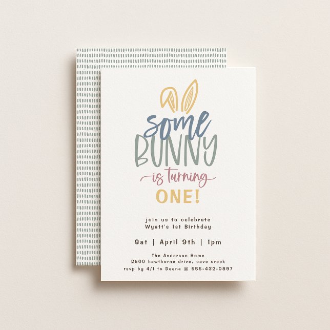 Lite Bunny Födelsedagsfest inbjudan (Skapare uppladdad)
