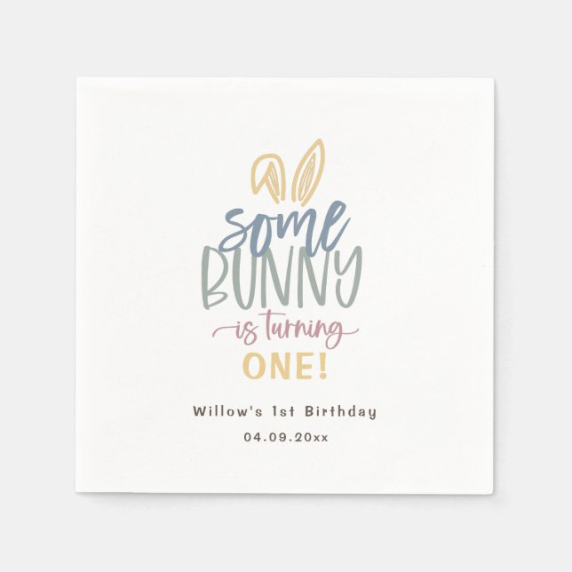Lite Bunny Födelsedagsfest Pappersservett (Framsidan)
