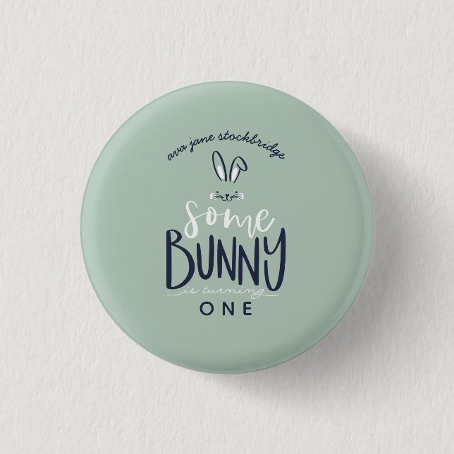 lite bunny grattis på födelsedagen party Button Knapp (Framsida)