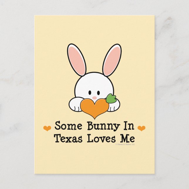 Lite Bunny i Texas Kärlek Me-vykort Vykort (Framsida)