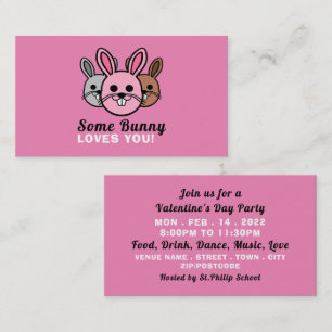 Lite Bunny Kärlek dig, Alla hjärtans dag Party Bil Visitkort