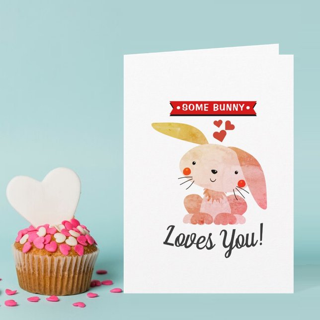 Lite Bunny Kärlek Du är Stollig Valentindagen Kort (Skapare uppladdad)