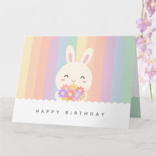 Lite Bunny Kärlek Du Cute Grattis på födelsedagen Kort