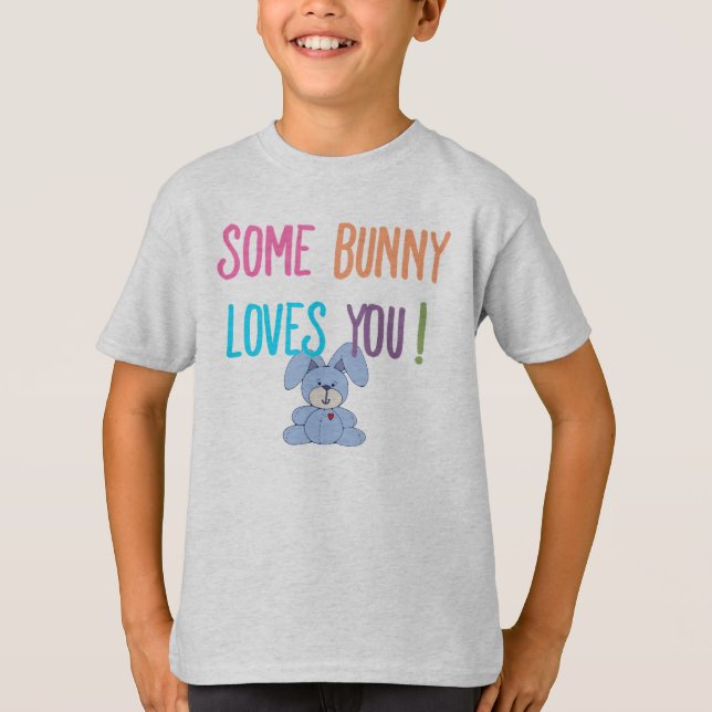 Lite Bunny Kärlek du Kids T-Shirt (Framsida)