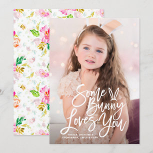 Lite bunny Kärlek Du låter foto Glad påsk Julkort