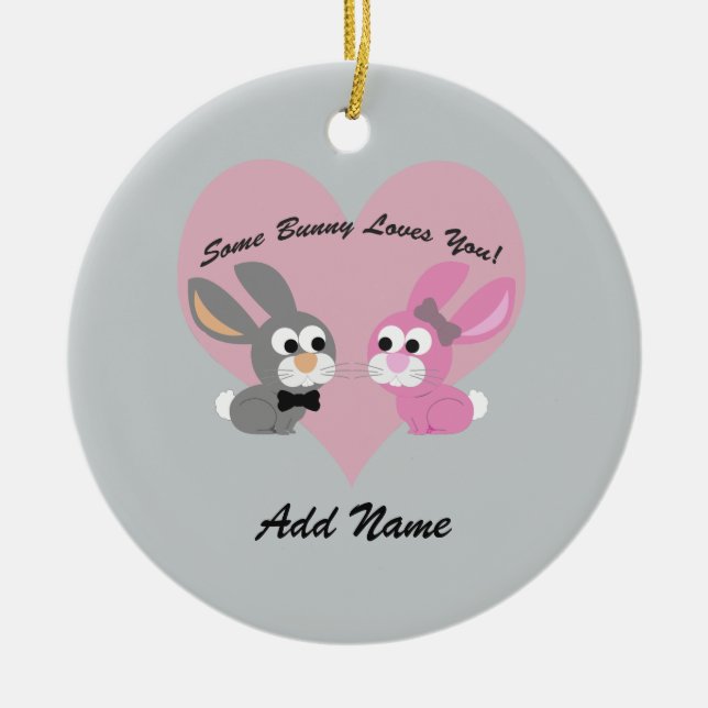 Lite bunny Kärlek! Julgransprydnad Keramik (Framsidan)