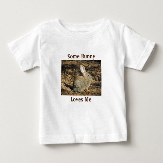 Lite Bunny Kärlek Me Adsible Brown Rabbit Photo T Shirt (Framsida)