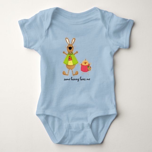 Lite Bunny Kärlek mig. Påsk Baby Bodykostymer Tee Shirt (Framsida)