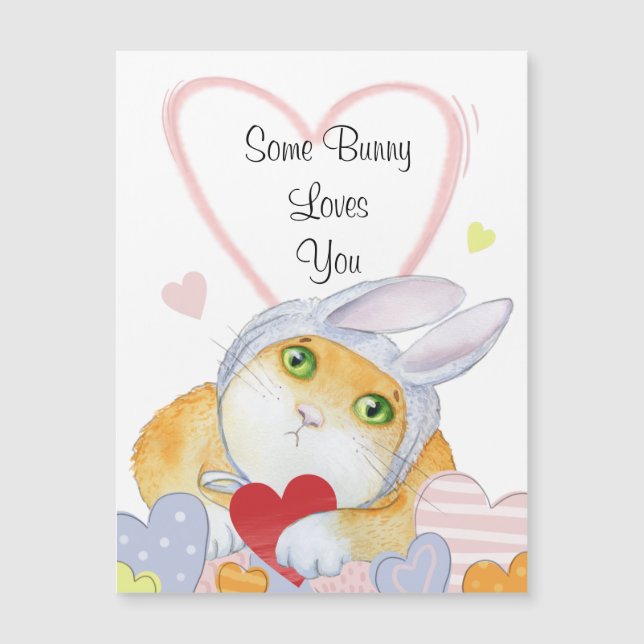Lite Bunny Kärlek You Cute Watercolor (Framsida)