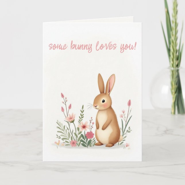 Lite Bunny Kärlek You Glad påsk Photo Kort (Framsida)