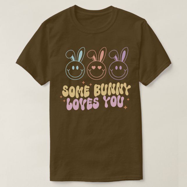 Lite Bunny Kärlek You Lycklig Ansikte Påsk Gift T Shirt (Design framsida)