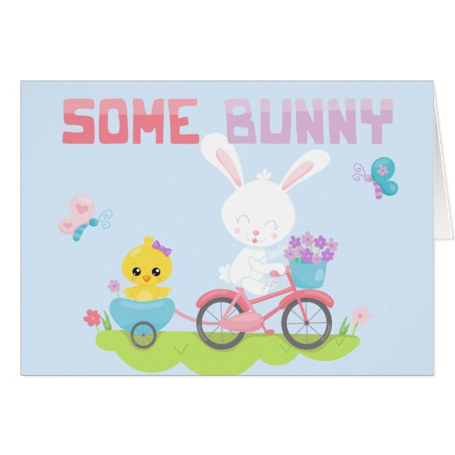 Lite Bunny Kärlek You Påsk Card Hälsningskort (Framsidan Horizontal)