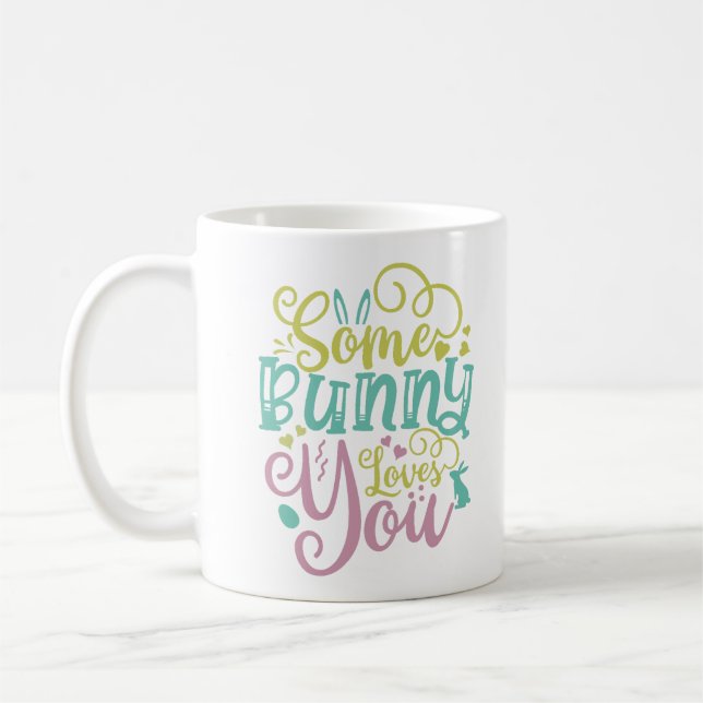 Lite Bunny Kärlek You Påsk Kaffemugg (Vänster)