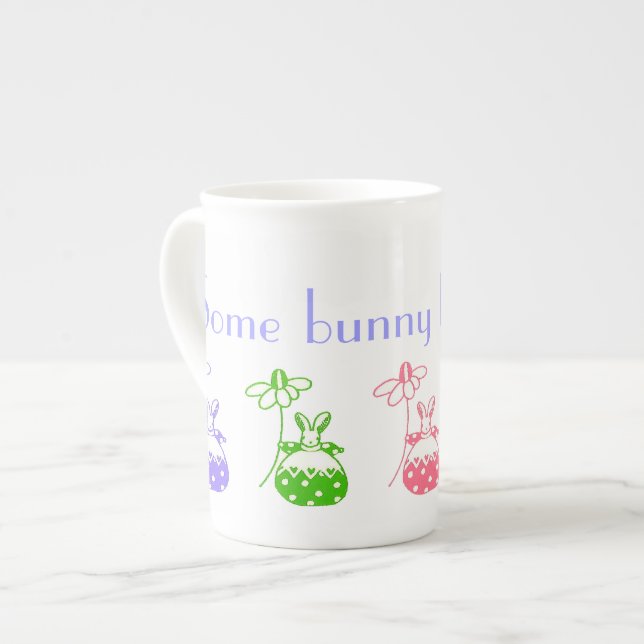 "Lite bunny kärlek you'porcelain kopp" Benporslin Mugg (Framsida vänster)