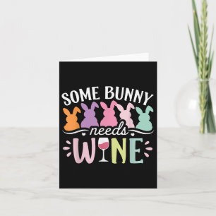 Lite Bunny Needs Vin Funny Vin Drinking Bunny Ea Kort