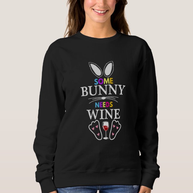 Lite Bunny Needs Vin Rabbit Basket Stuffer Lycklig T Shirt (Framsida)