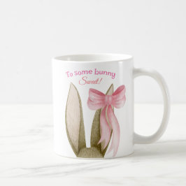 Lite Bunny Sweet Cute Rosa med Bunny Öron Påsk Kaffemugg