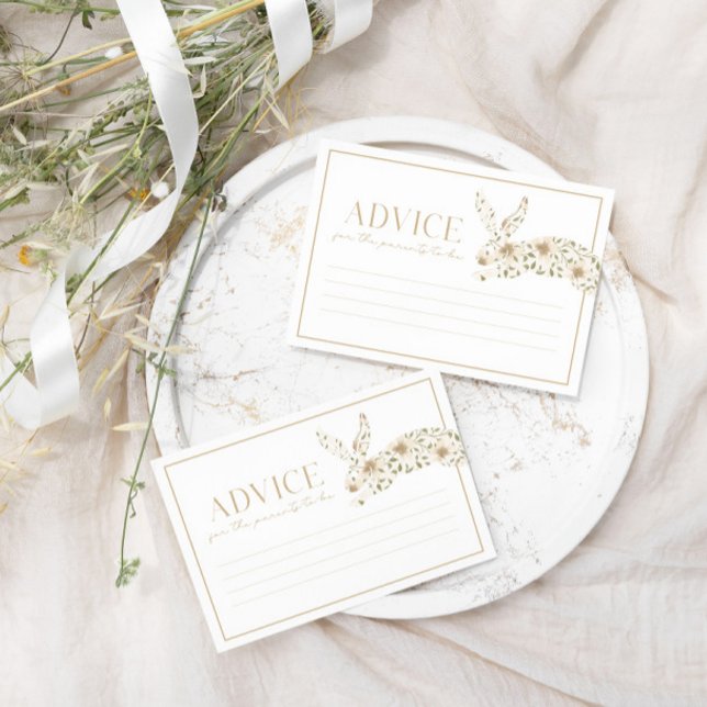 Lite bunny Vår Blommigt Elegant Baby Shower Rådkort (Skapare uppladdad)