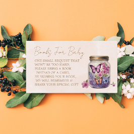 Lite Butterfly i en babydusch i burk blommigt Tilläggskort
