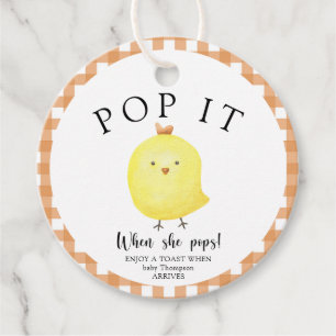 Lite Chick! När hon poppar! Gåvor Etiketter