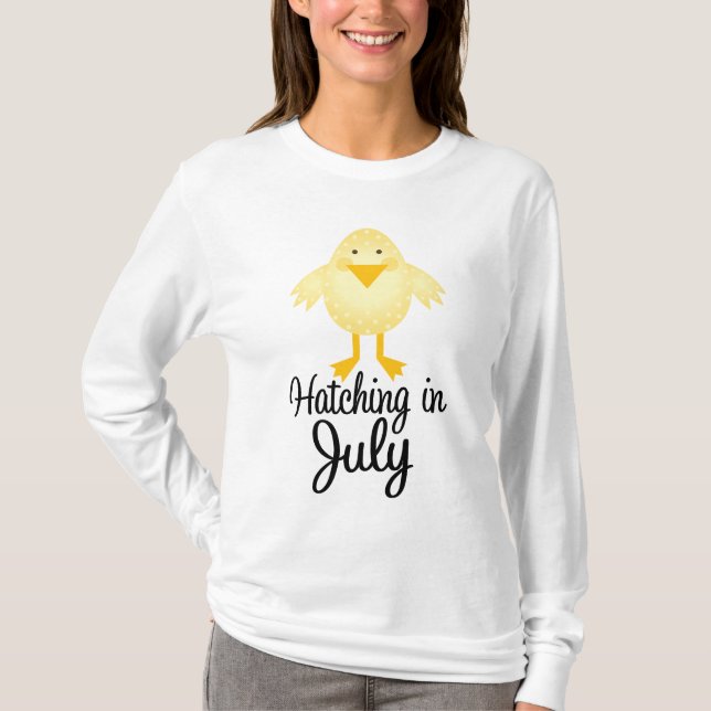 Lite chick rakt i Juli moderskap Tee Shirt (Framsida)