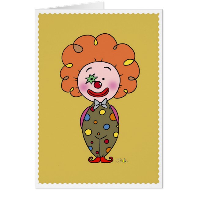 Lite clown hälsningskort (Framsidan)