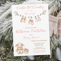 Lite Country Vinter Boho Babyflicka Shower