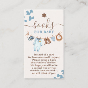 Lite Cowboy Baby Shower Boy Bokar för Baby Tilläggskort