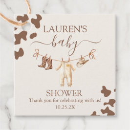 Lite Cowboy Baby Shower Boy Gåvor Etiketter