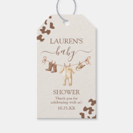 Lite Cowboy Baby Shower Boy Gift Märkre Presentetikett