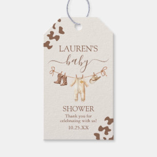 Lite Cowboy Baby Shower Boy Gift Märkre Presentetikett