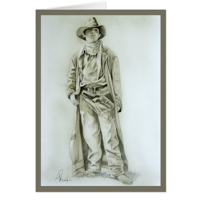 Lite Cowboy Hälsningskort (Framsidan)