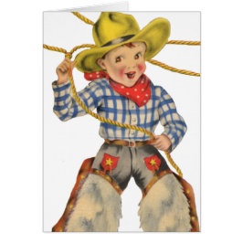 Lite Cowboy med lariaten Hälsningskort