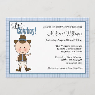 Lite Cowboybaby showerinbjudningar Inbjudningar