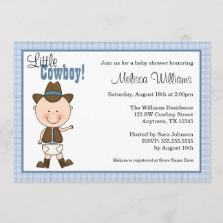 Lite Cowboybaby showerinbjudningar Inbjudningar